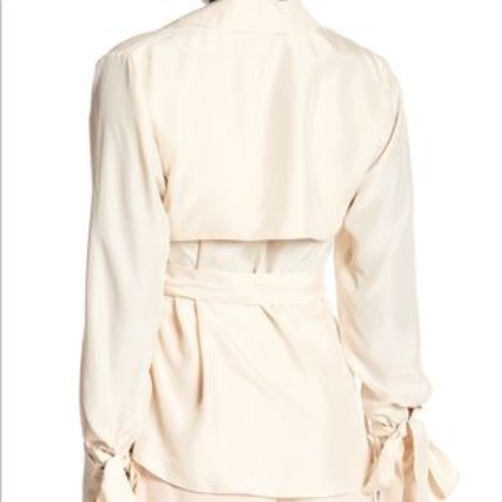 $300 Nicole Miller Silk Safari Wrap Blouse - Picture 2 of 2